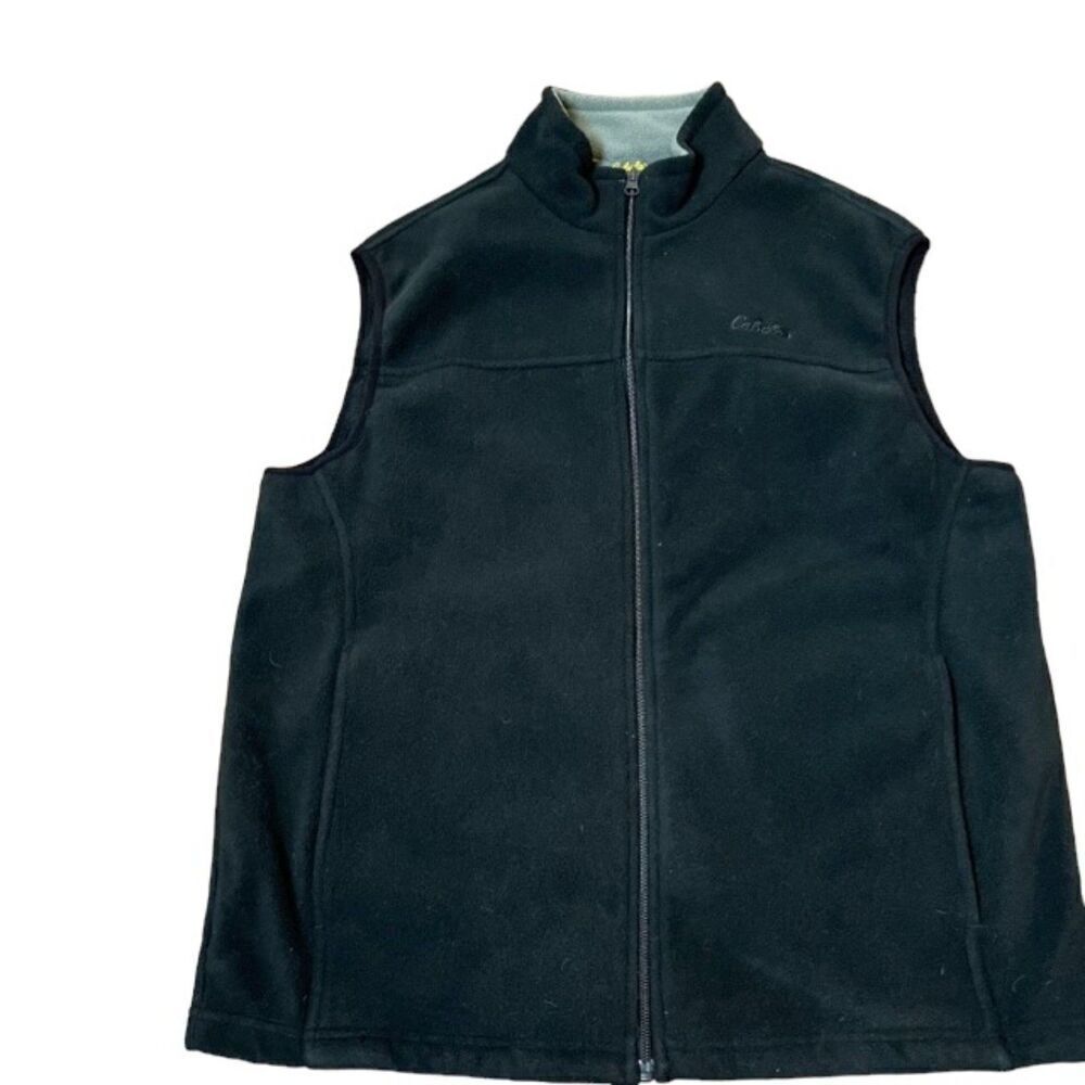 Cabela's Men's Fleece‎ Vest Black Zipper, Pockets Size Large